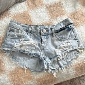 Distressed Denim Shorts